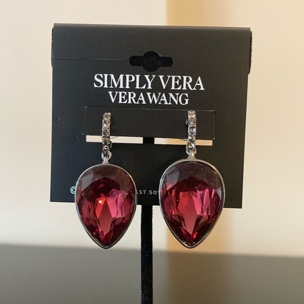Simply Vera Vera Wang Deep Red Teardrop Earrings